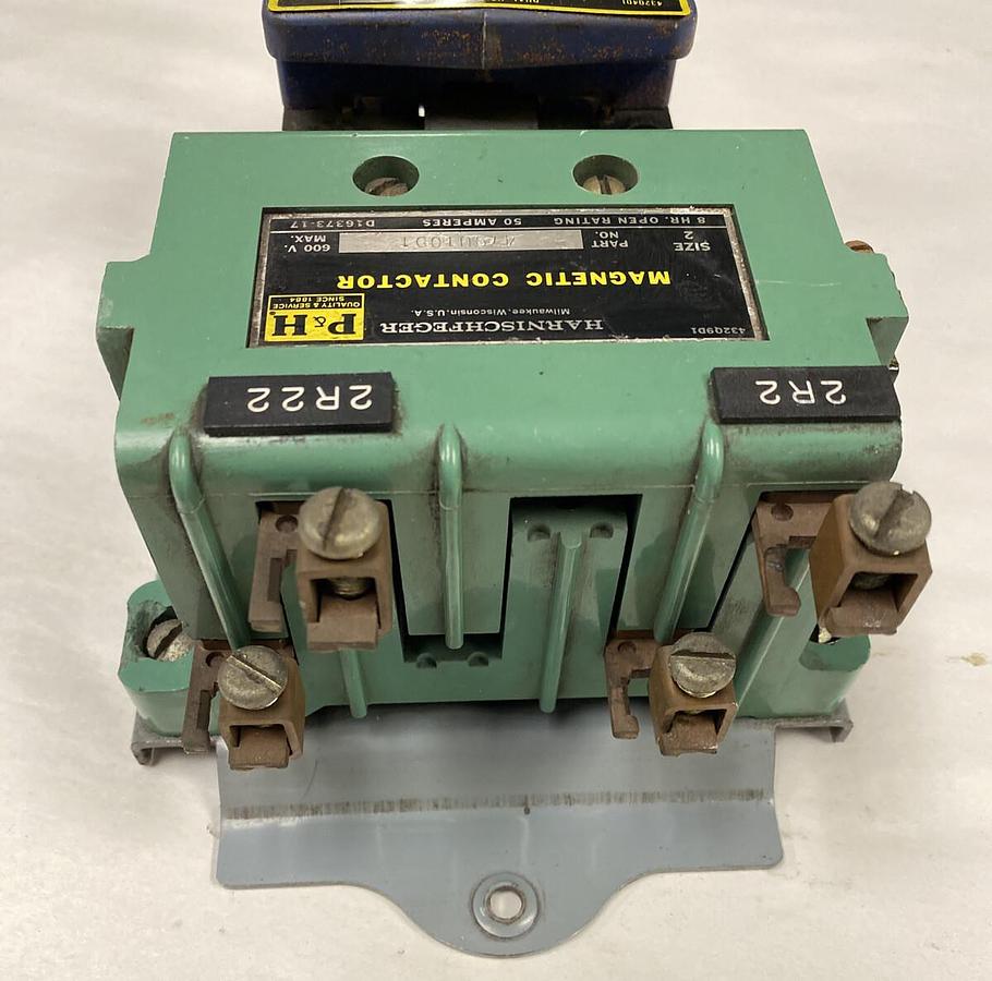 Used P&H,479U10D1,Magnetic Contactor Size 2 50AMP 600V 110-120V Coil