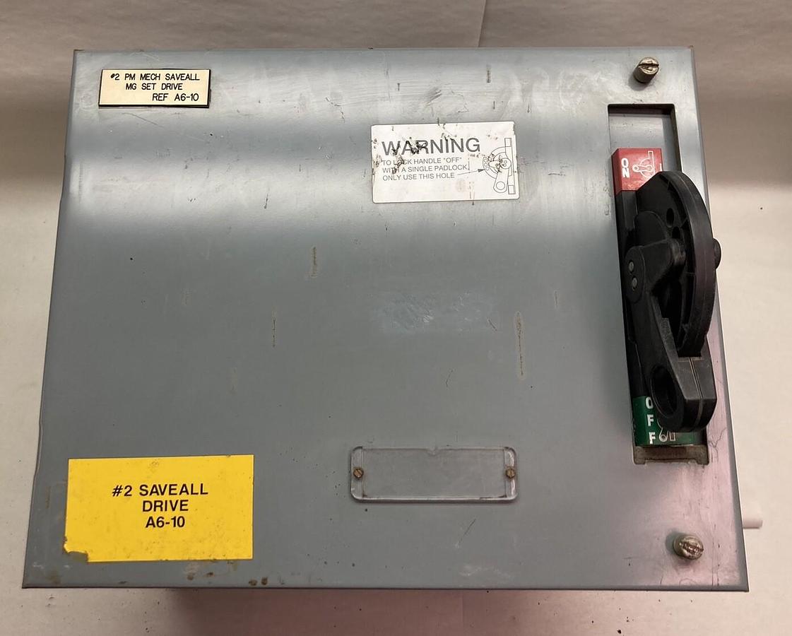 Used Allen Bradley,2100 2192F,30 Amp 12 Inch MCC Disconnect Feeder Bucket