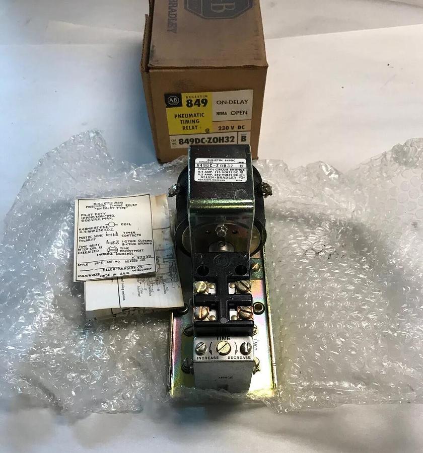 Used Allen Bradley,849DC-ZOH32,Series B Pneumatic Timing Relay NEW