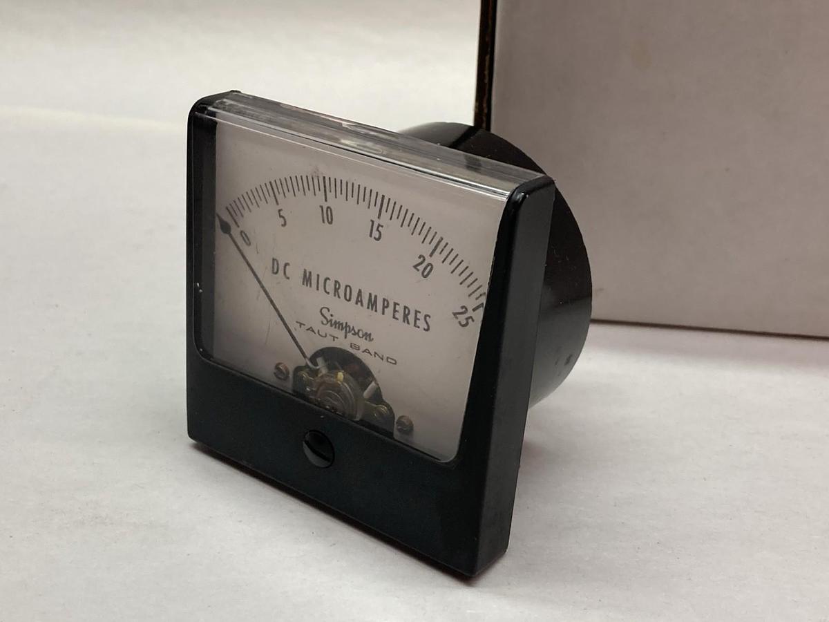 Simpson,0-25DC,Microamperes Panel Meter Gauge Dial Ammeter