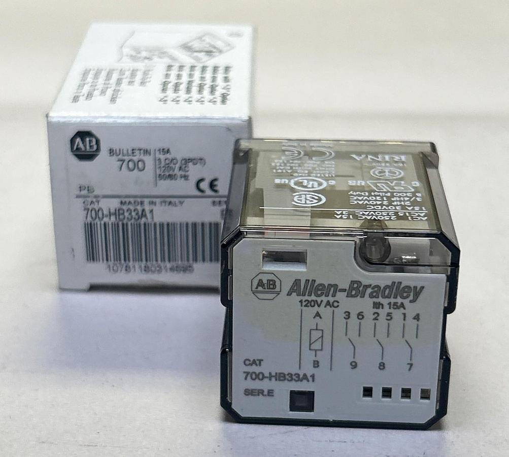 Used ALLEN BRADLEY,700-HB33A1,GENERAL RELAY 15A 120V NEW
