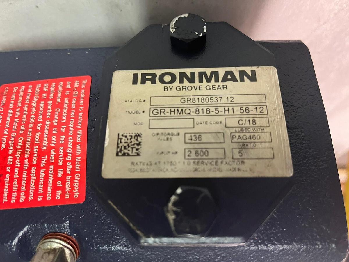 IRONMAN,GR-HMQ-818-5-H1-56-12,GEARMOTOR MARATHON A5C17XC20L RATIO 5 1HP 1PH