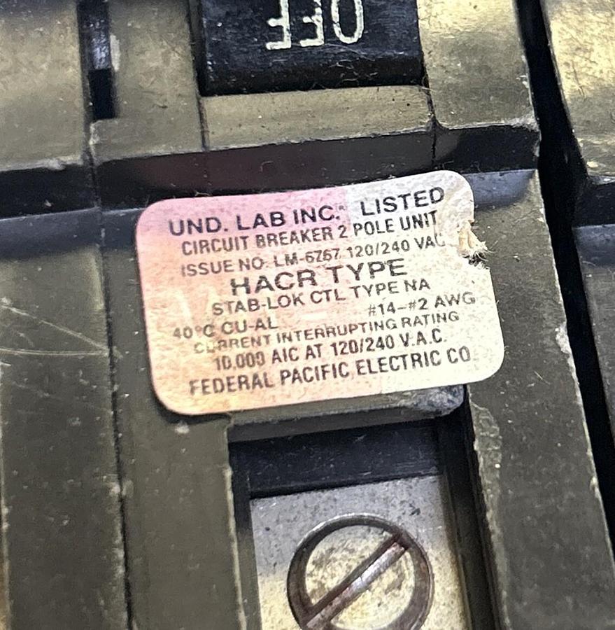 Used FPE,NA250,CIRCUIT BREAKER 50A 120/240V 2P LOT OF 3