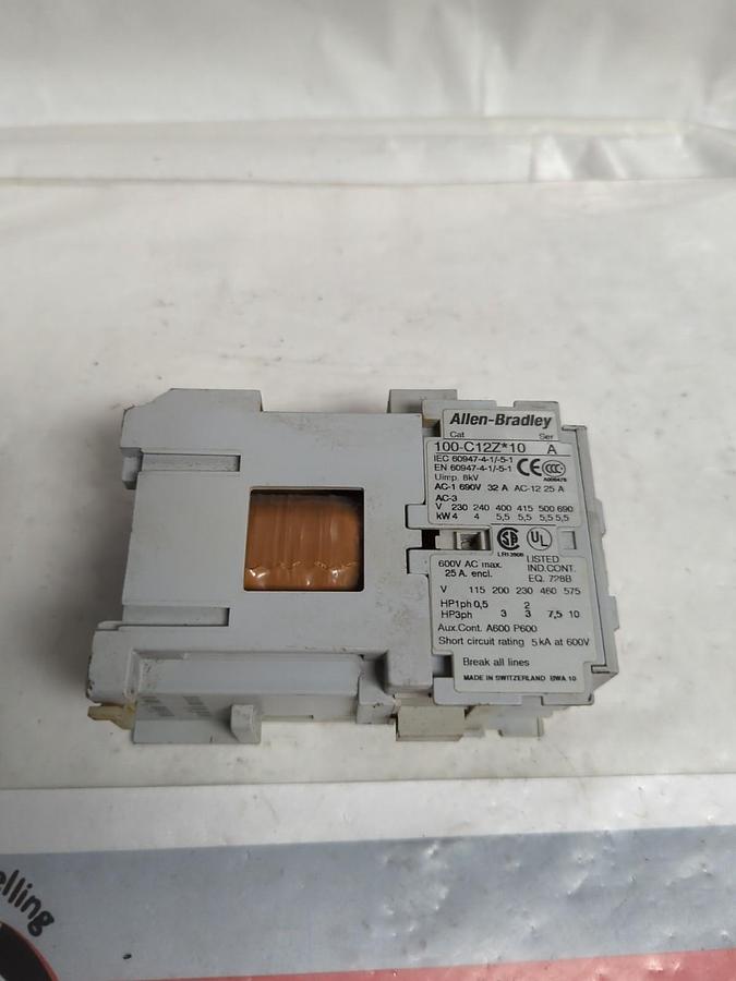 Used ALLEN BRADLEY,100-C12Z*10,CONTACTOR 24V PRE-OWNED