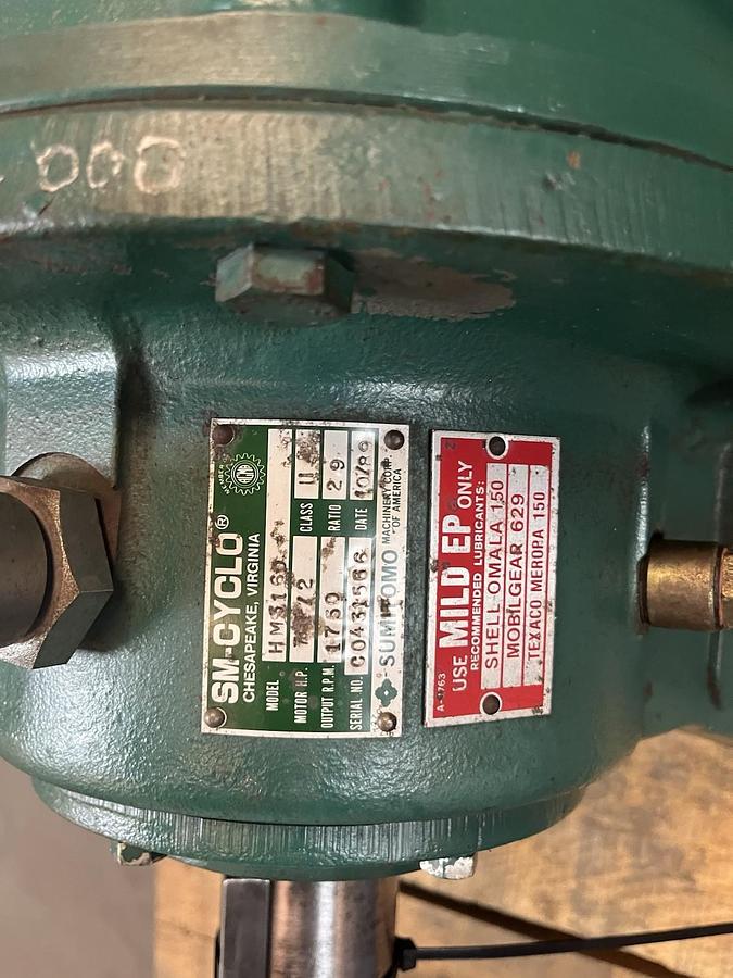 Used SUMITOMO,HM3160,SM CYCLO GEAR REDUCER MOTOR RATIO 29 7-1/2HP