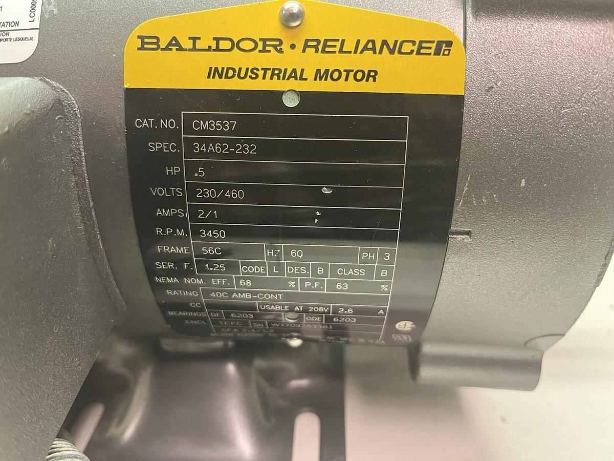 Used Baldor,CM3537,MOTOR 1/2HP 230/460V 3450RPM 3PH 56C