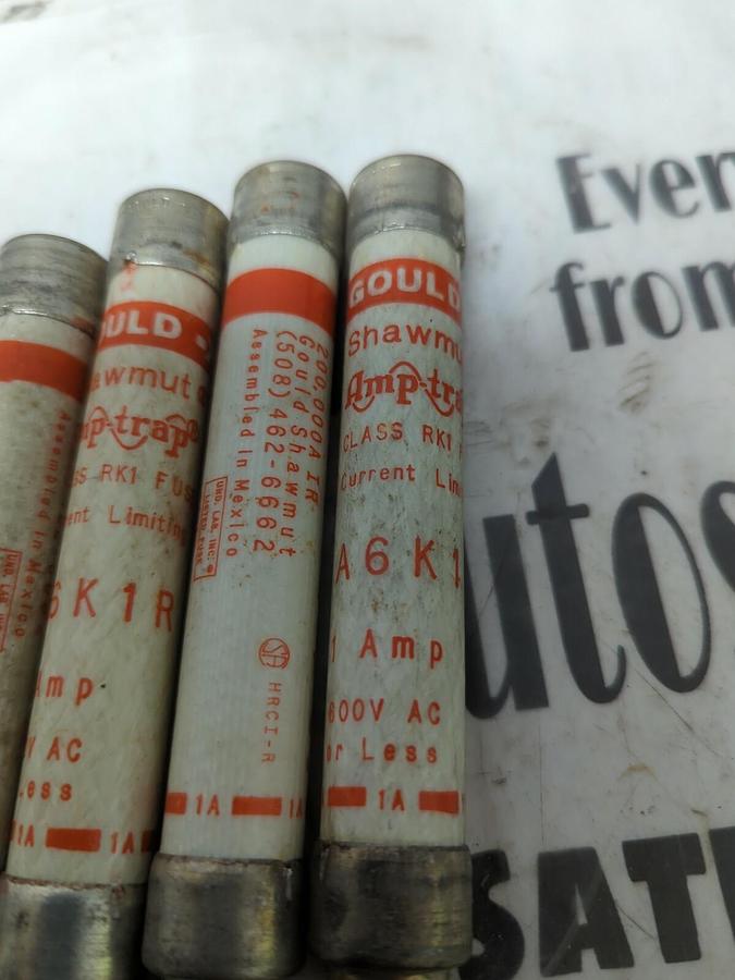GOULD SHAWMUT,A6K1R,AMP-TRAP FUSE 1 AMP 600V LOT OF 5 NOS