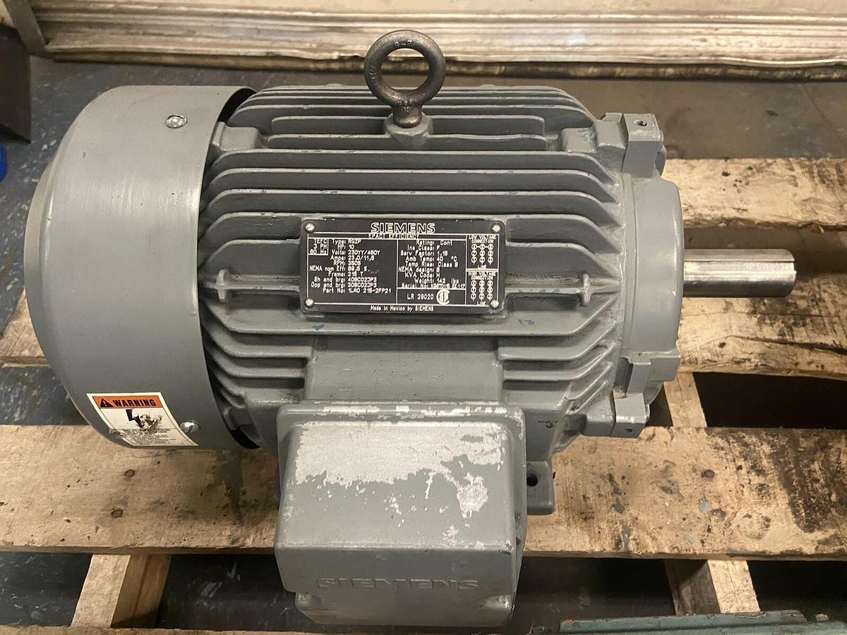 Used Siemens,1LAO-215-2FP21,Type RGZP 10Hp Motor 3505RPM 230/460V Frame 215T