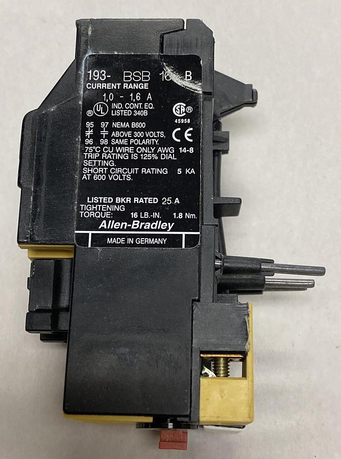 ALLEN BRADLEY,193-BSB-16-B,OVERLOAD RELAY NEW NO BOX