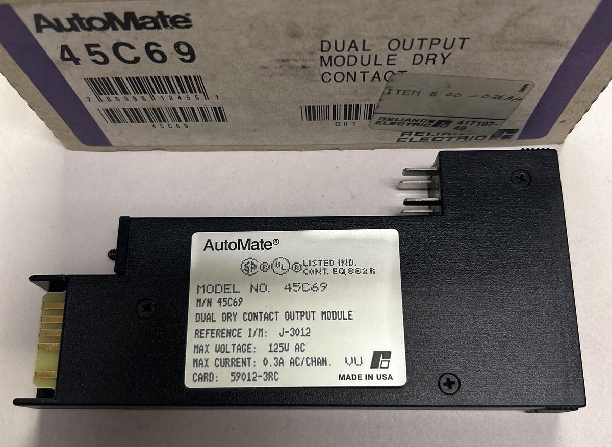 Used RELIANCE,45C69,DUAL DRY OUTPUT MODULE NOS