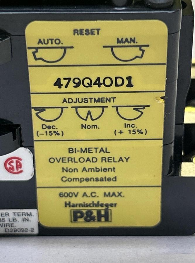 P&H,479Q4OD1,OVERLOAD RELAY NOS