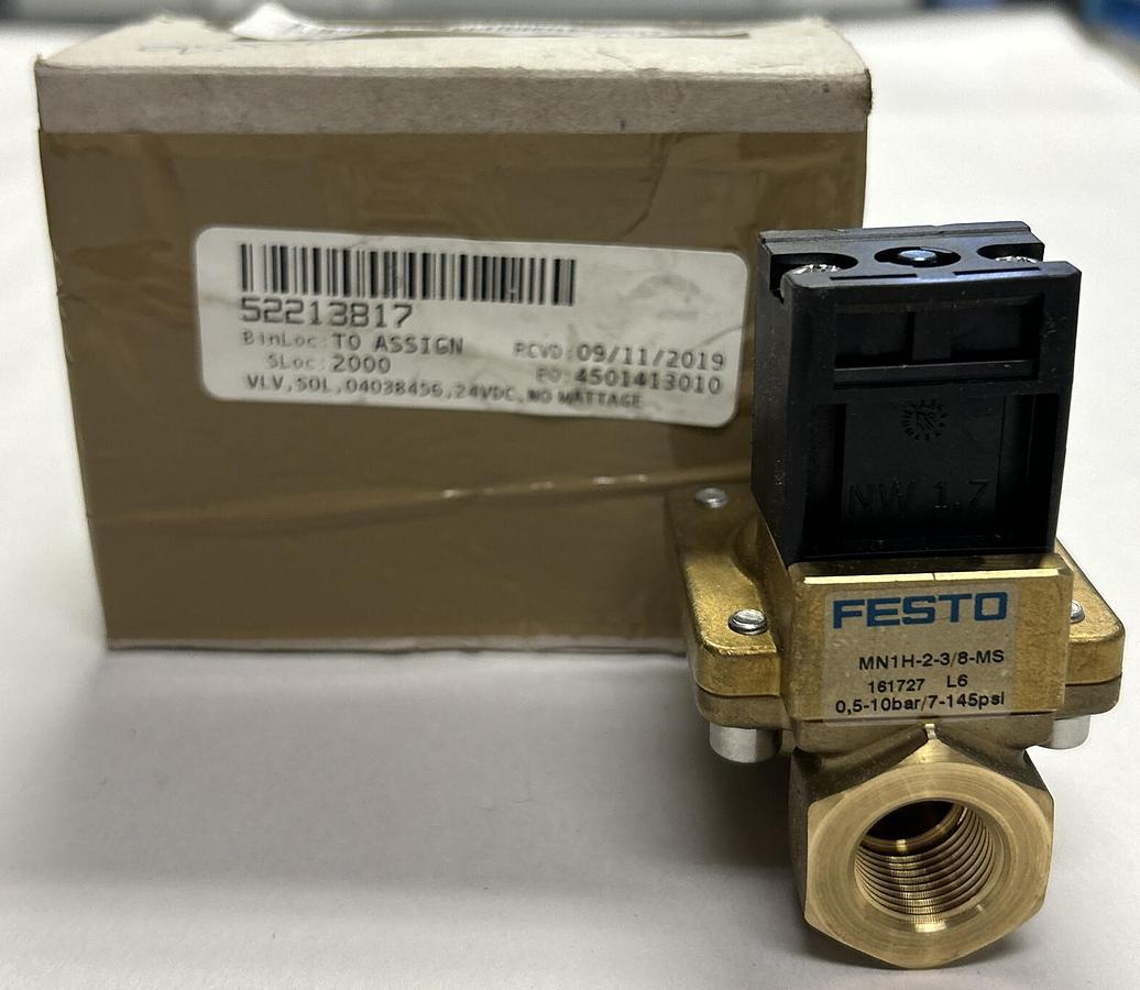 Used FESTO,MN1H-2-3/8-MS,SOLENOID VALVE NEW