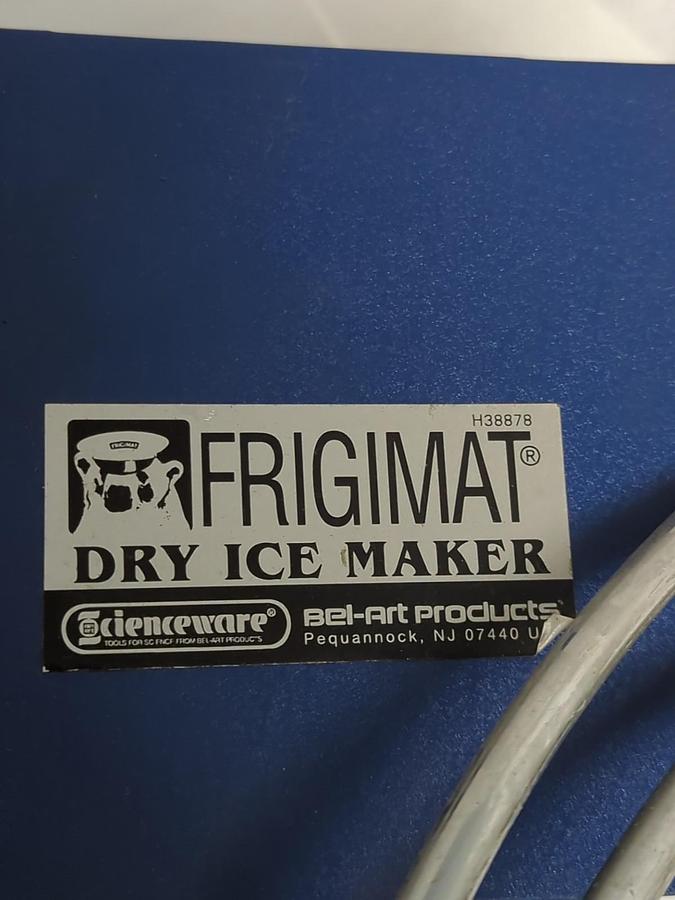 Used SCIENCEWARE,H38878,BEL-ART PRODUCTS FRIGIMAT DRY ICE MAKER PRE-OWNED