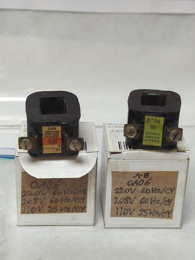 Used ALLEN BRADLEY,0A06,SIZE 0 COIL 220V PRE-OWNED LOT OF 2