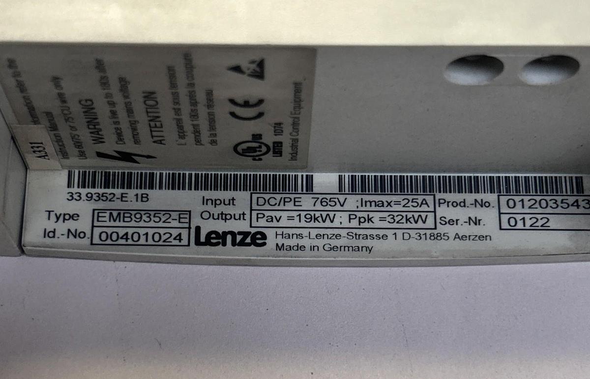 Used LENZE,EMB9352-E,BRAKE MODULE SERVO DRIVE