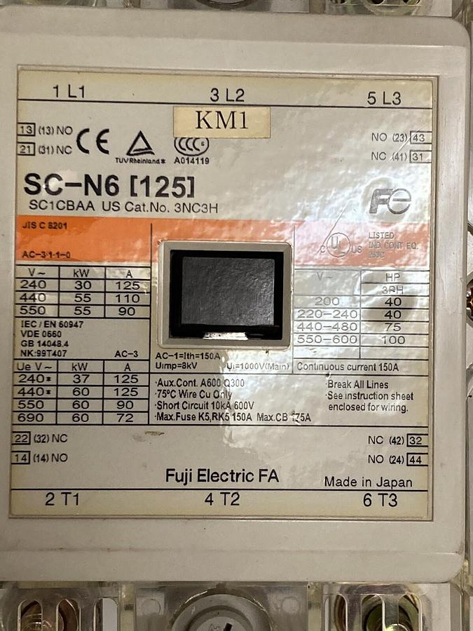Used Fuji Electric,SC-N6 SC1CBAA,Magnetic Contactor
