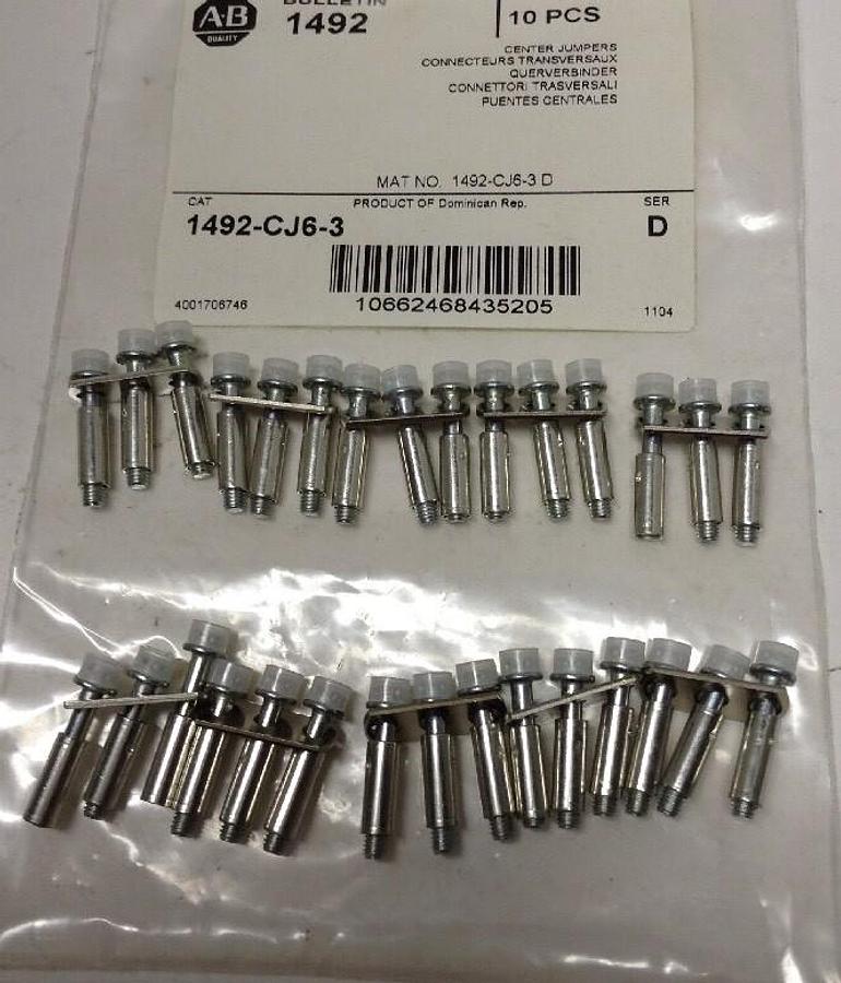 Allen Bradley,1492-CJ6-3,Center Jumpers Series D Pack of 10