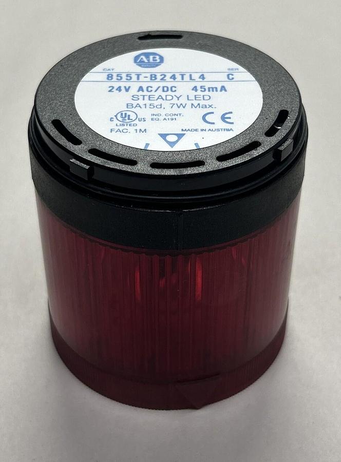 Used ALLEN BRADLEY,855T-B24TL4,RED STACK LIGHT