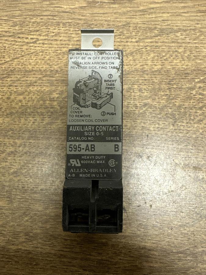 Used Allen Bradley,595-AB,Auxilliary Contact Size 0-5