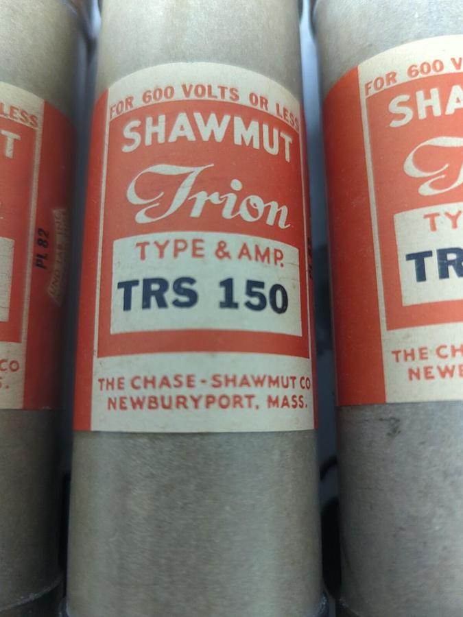 CHASE SHAWMUT,TRS 150,TRION 150 AMP FUSES LOT OF 3 NOS