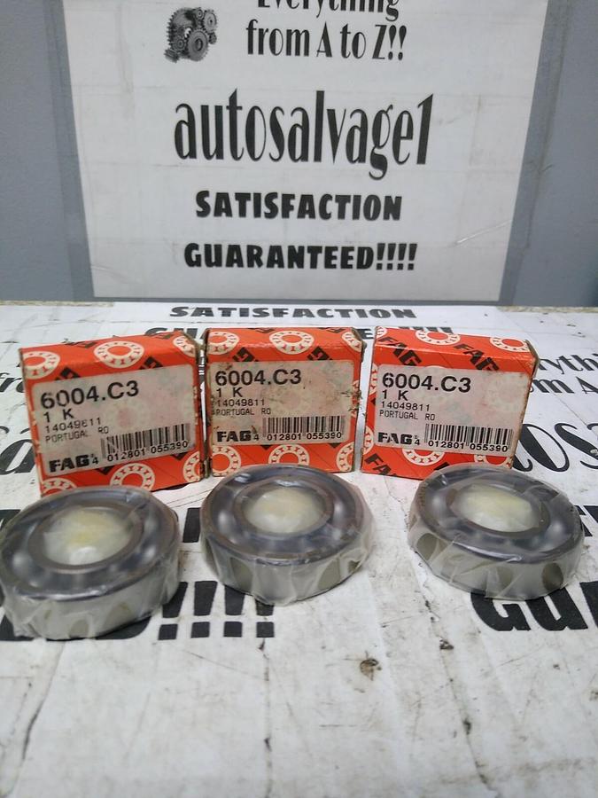 FAG,6004-C3,DEEP GROOVE BALL BEARING LOT OF 3 NOS