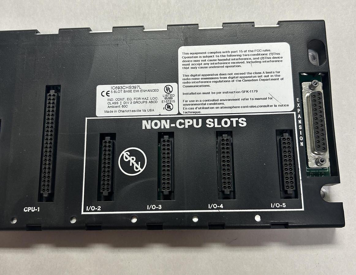 Used GE FANUC,IC693CHS397J,FIVE SLOT BASE MODULE