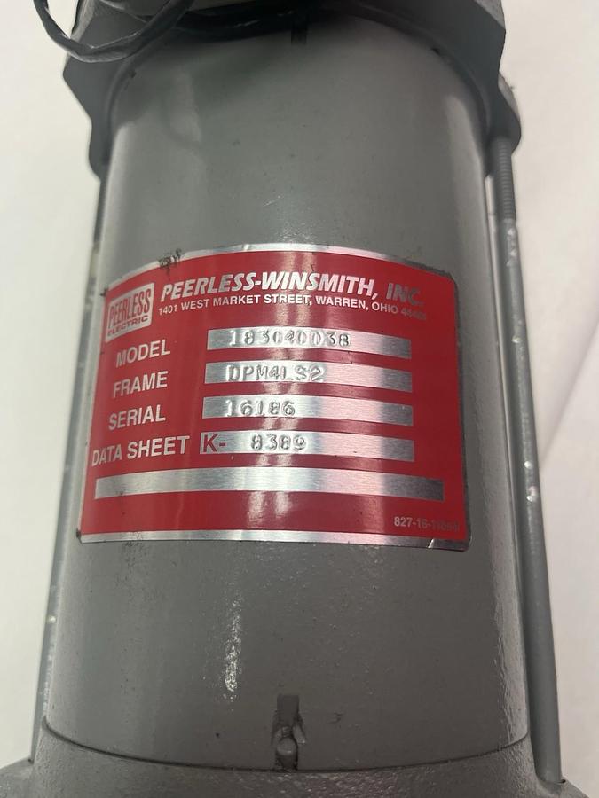Used PEERLESS-WINSMITH,183-04-0038,SERVO MOTOR DPM4LS2