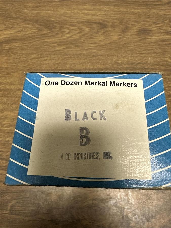 Used Markal Paintstik,80220-B,Black Solid Marking Crayon Box of 12