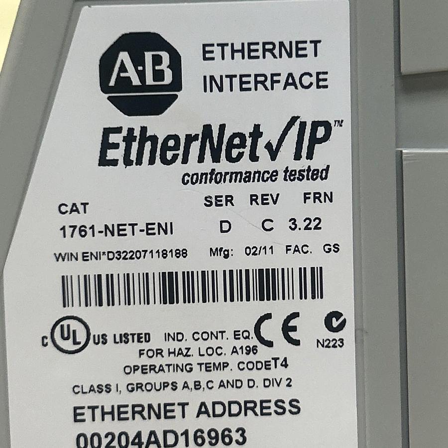 Used ALLEN BRADLEY,1761-NET-ENI,ETHERNET INTERFACE