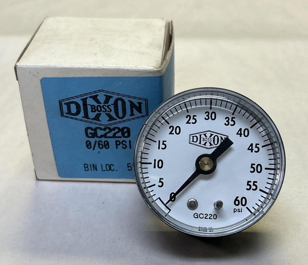 DIXON,GC220,GAUGE 0-60 PSI NOS
