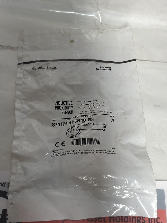 ALLEN BRADLEY,871TM-BH5N18-R3,INDUCTIVE PROXIMITY SWITCH NOS