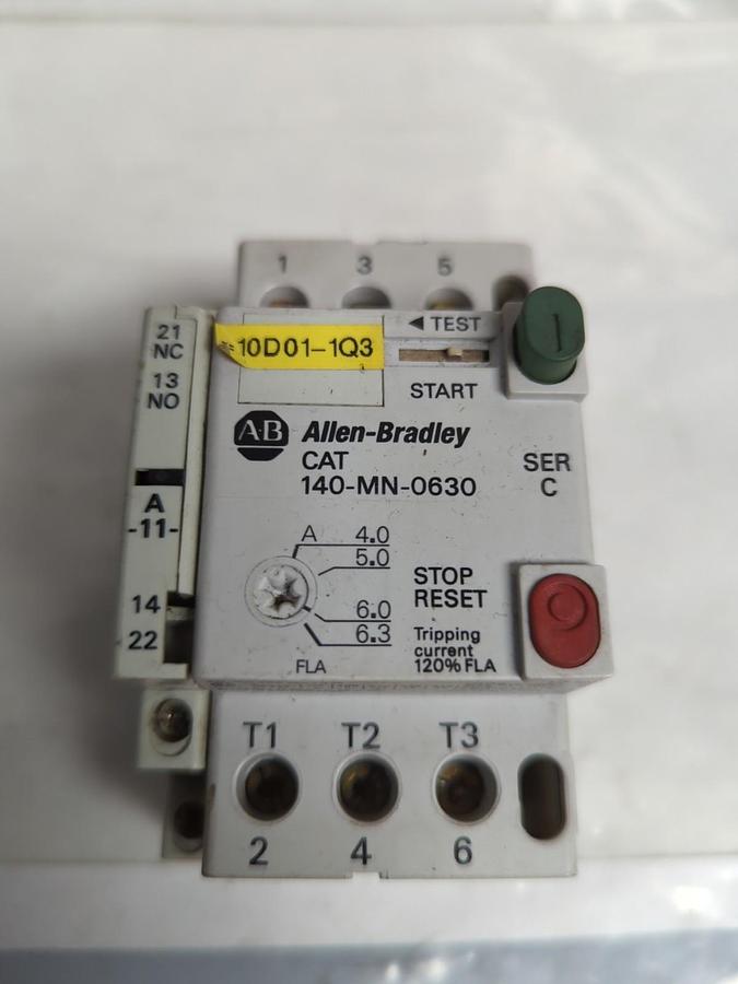 Used ALLEN BRADLEY,140-MN-0630,SERIES C MANUAL MOTOR STARTER PRE-OWNED