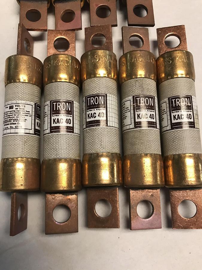 Bussmann,KAC 40,Tron Fuse 40AMP 600V Lot of 9 NOS