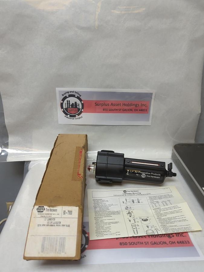 NAPA,90-7930,AIR LINE LUBRICATOR METAL BOWL W/ MANUAL DRAIN & SIGHT 1/2 IN NOS