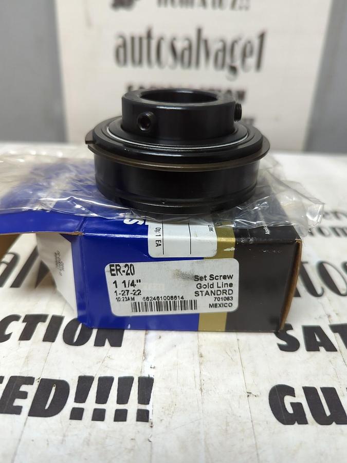 SEALMASTER,ER-20,INSERT BEARING WITH SNAP RING & SETSCREW COLLAR 1-1/4 IN BORE