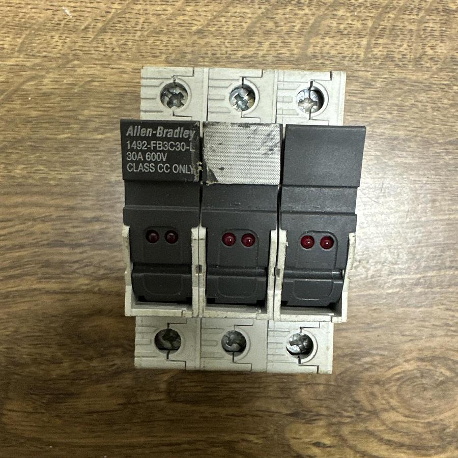 Used Allen Bradley,1492-FB3C30-L,Fuse Holder with fuses