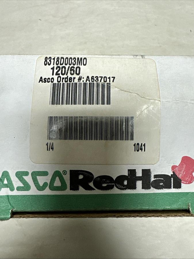 Used Asco,8318D003MO,120/60 Solenoid Valve NEW
