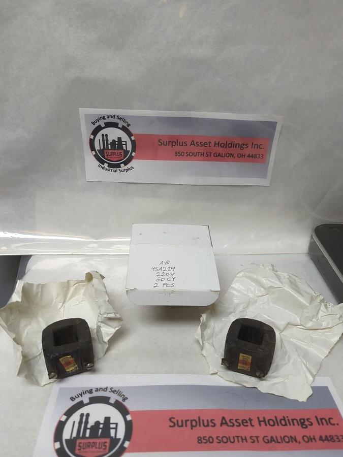 Used ALLEN-BRADLEY,45A214,COIL 220V 60CY LOT OF 2 PRE-OWNED