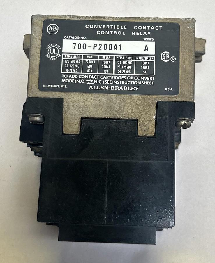 Used ALLEN BRADLEY,700-P200A1,CONTROL RELAY
