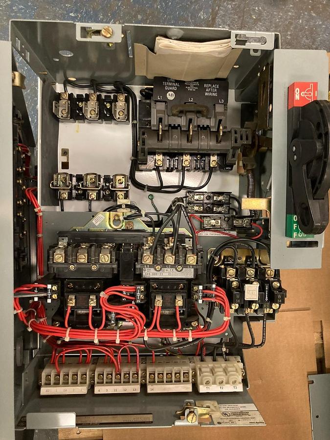 Used Allen-Bradley,2106B,Size 1 MCC 20 Inch FUSED Reversing Starter Feeder Bucket 1Hp