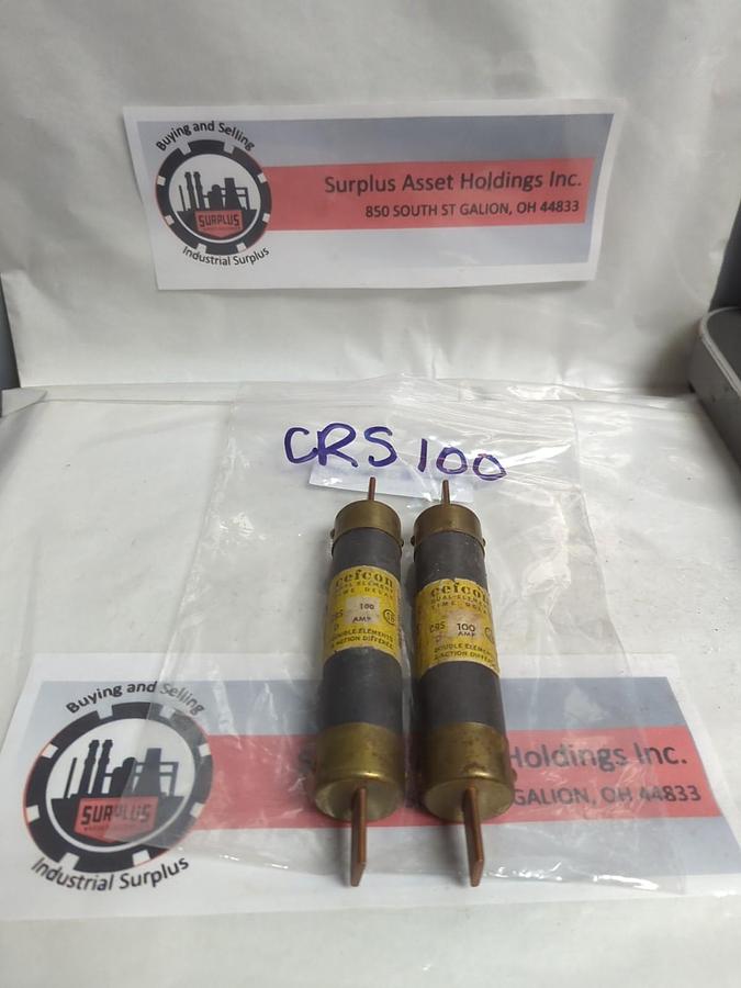 Used CEFCON,CRS-100,TIME-DELAY 100 AMP FUSE LOT OF 2 PRE-OWNED