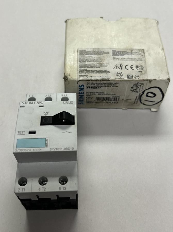 SIEMENS,3RV1611-0BD10,CIRCUIT BREAKER NOS