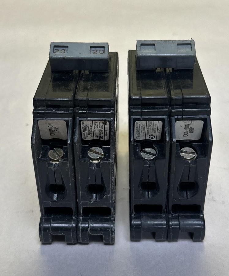 Used CUTLER HAMMER,CHB220,CIRCUIT BREAKER 20A 120/240V 2P LOT OF 2