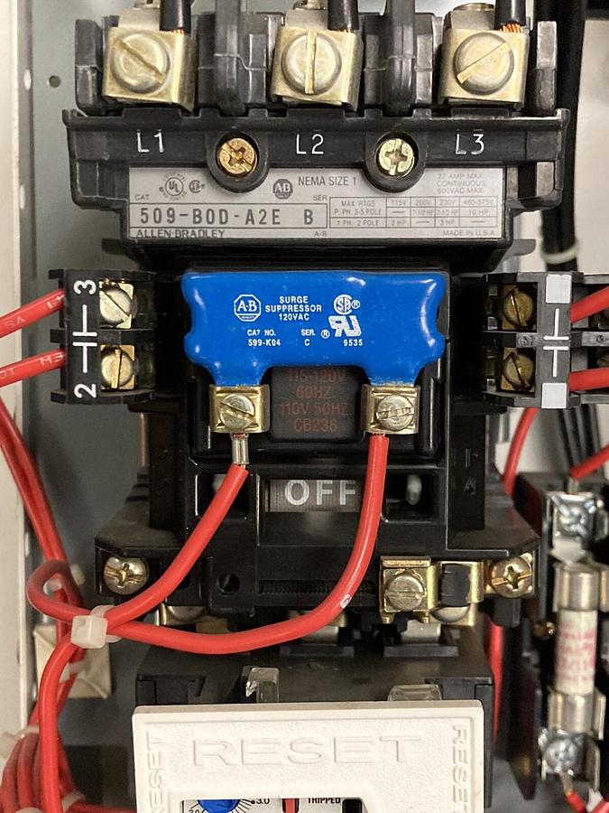 Used Allen-Bradley,2100 2113,Size 1 MCC 12 INCH Starter Bucket 7 Amp Breaker