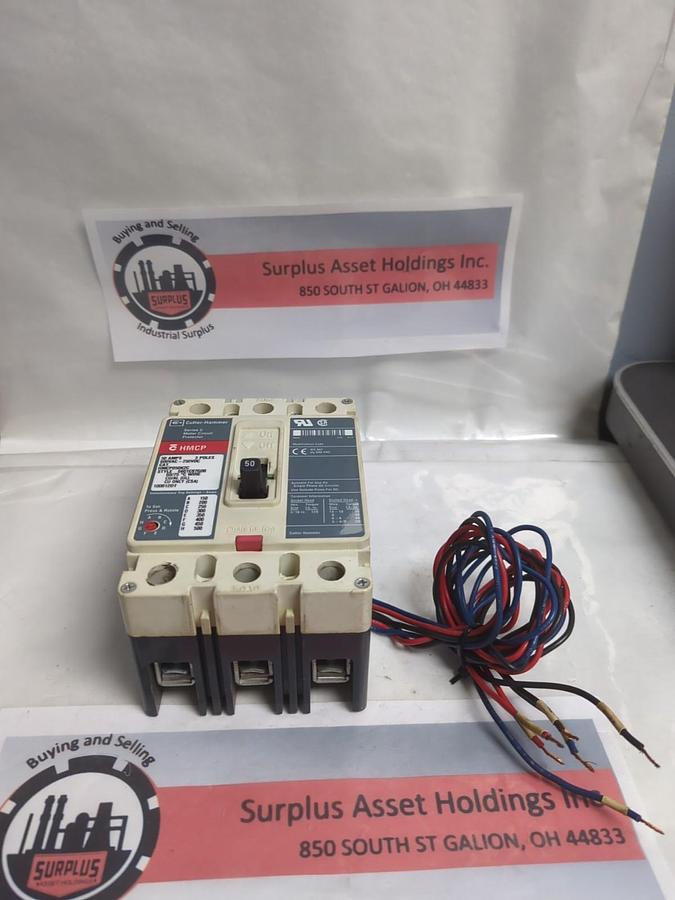Used CUTLER HAMMER,HMCP050K2C,MOTOR CIRCUIT PROTECTOR 50 AMP 3-POLE PRE-OWNED