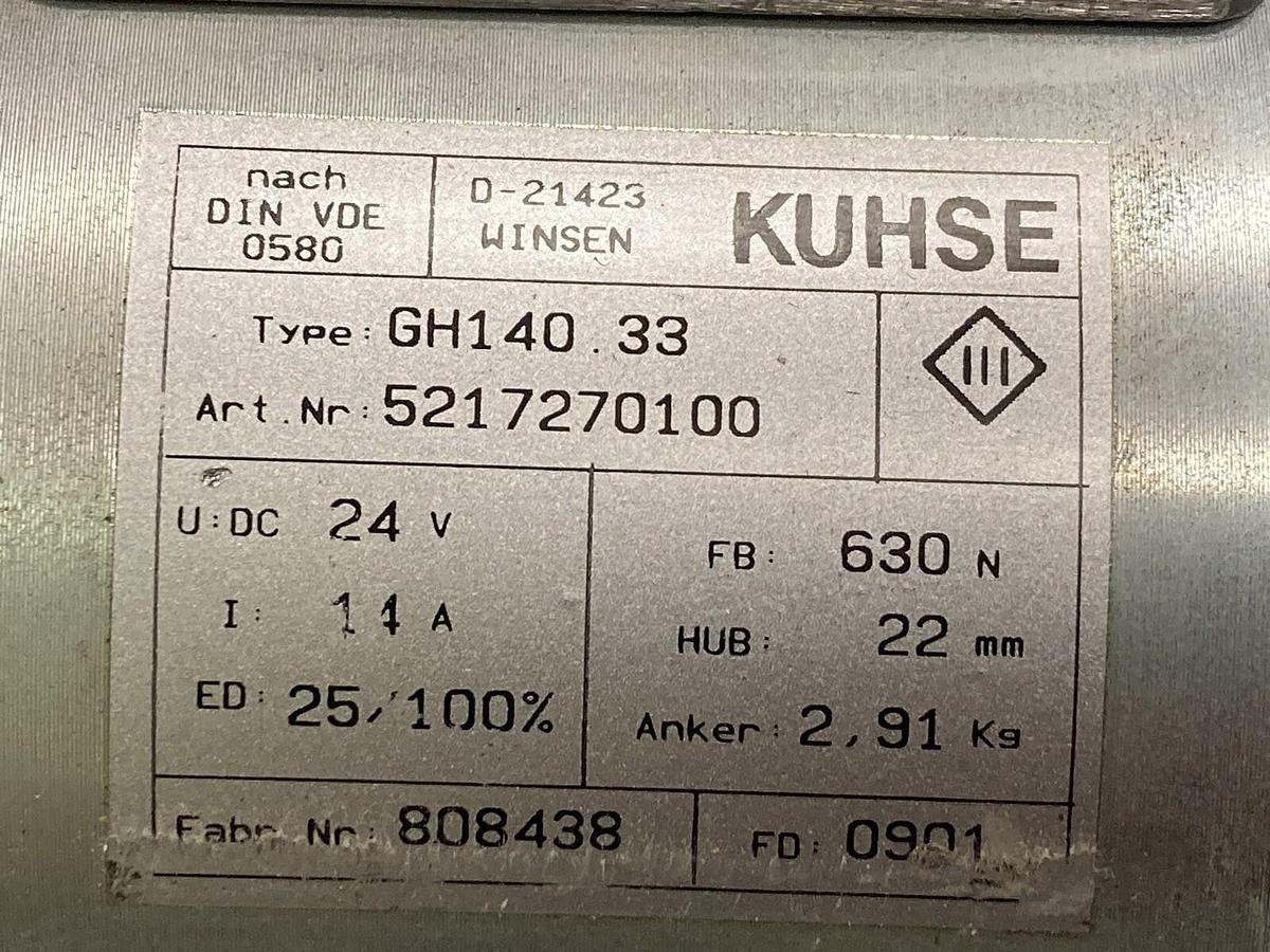 Used Kuhse,GH140 33 5217270100,Solenoid 24V 14A