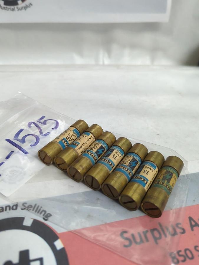 ECONOMY,F-1525,RENEWABLE FUSE 15 AMP LOT OF 7 PRE-OWNED