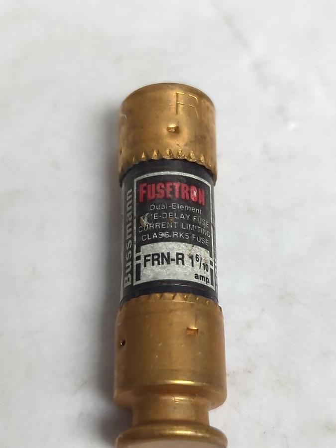 Used COOPER BUSSMANN,FRN-R-1-6/10,FUSETRON 1-6/10 AMP FUSE LOT OF 2 PRE-OWNED