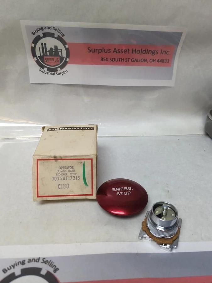 CUTLER-HAMMER,10250T17213,OPERATOR JUMBO HEAD RED-EMERGENCY-STOP C180 NOS