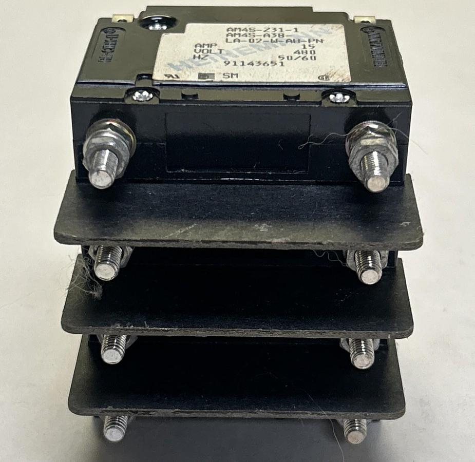 Used HEINEMANN,AM4S-231-1,CIRCUIT BREAKER 15A 480V 4P
